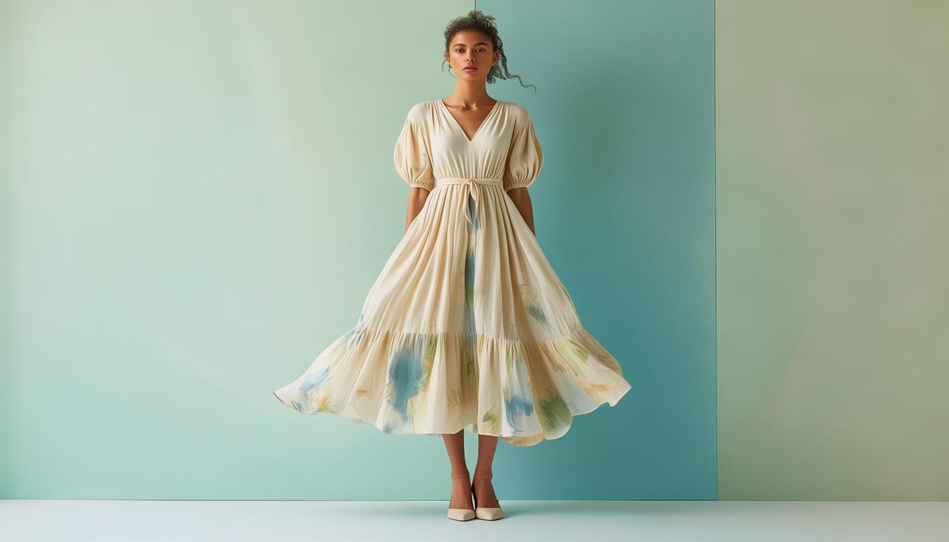 集多种色彩于一体的三彩连衣裙,究竟有多独